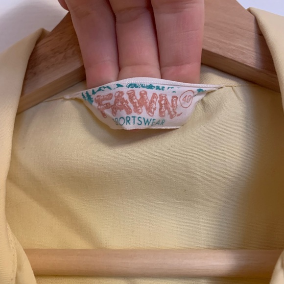 Men’s Vintage Fawn Sportswear Windbreaker style jacket, cream, 40 - Picture 2 of 7